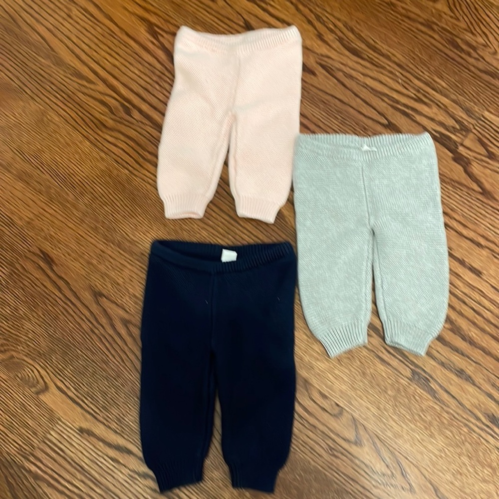 Gap baby sweater pants pink, navy blue and grey